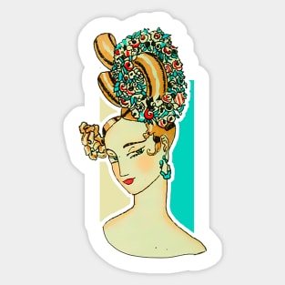 Lush Hairstyle: Flowers and Style! Sticker